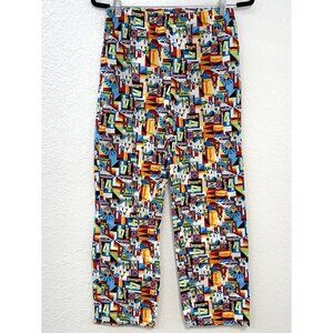 2014 DISNEY PARKS Womens SMALL 100% Cotton All-Over Print Sleep LOUNGE PANTS EUC